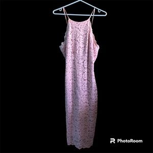 Mid calf pink lace dress